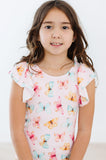 Butterfly Kisses S/S Flutter Sleeve Leotard - Aaria Tees Aaria Tees