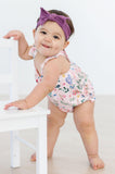 Butterfly Meadows Ruffle Cross Back Romper - Aaria Tees Aaria Tees