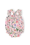 Butterfly Meadows Ruffle Cross Back Romper - Aaria Tees Aaria Tees