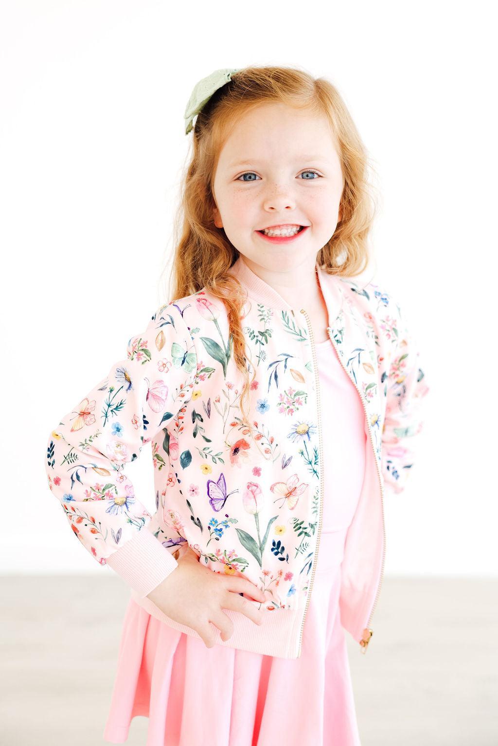 Butterfly Meadows Satin Jacket - Aaria Tees Aaria Tees