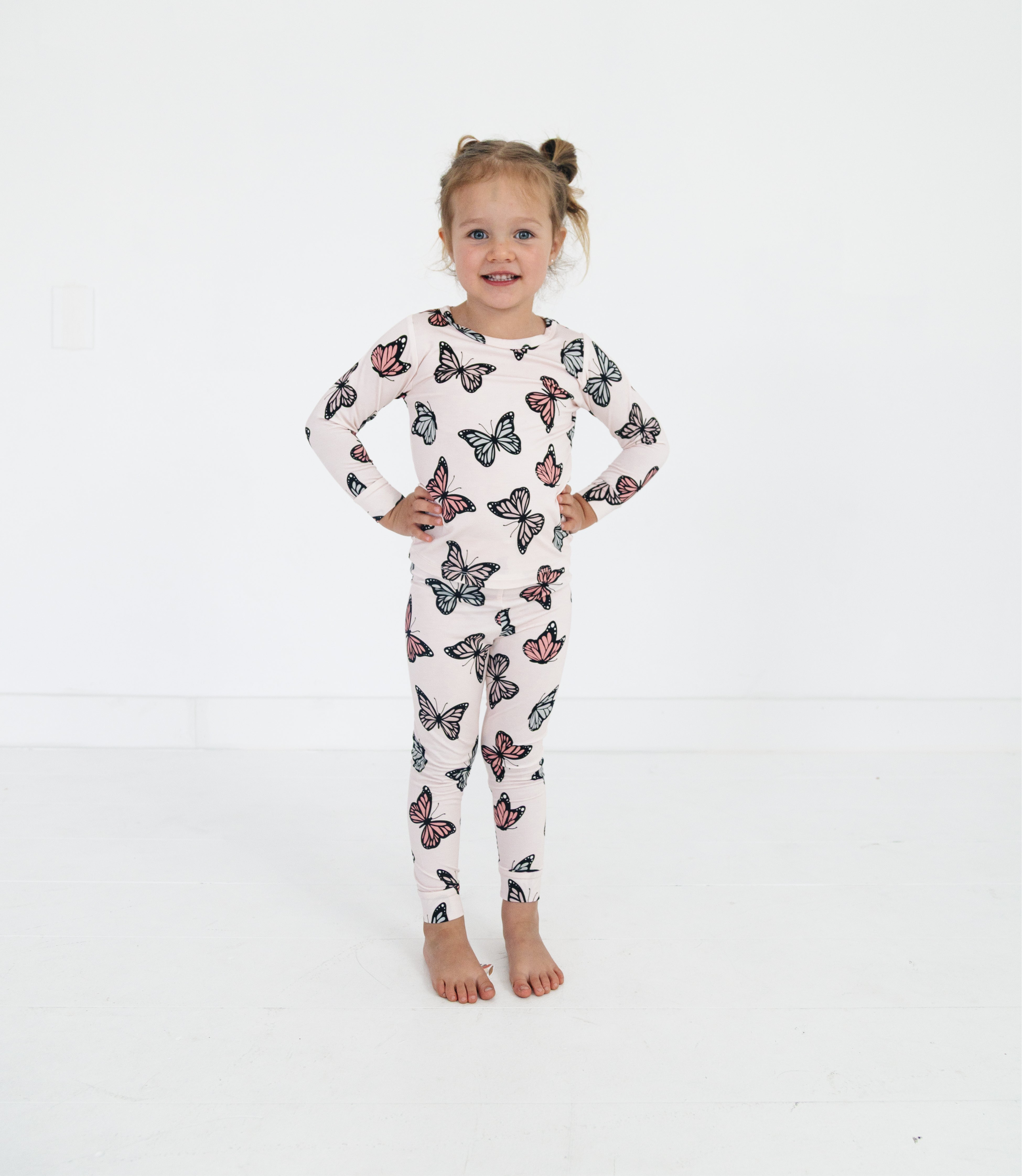 Butterfly Two Piece Bamboo Pajama Set - Aaria Tees Aaria Tees