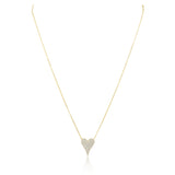 Sara Pave Heart Necklace Aaria Tees