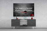 Where the Life Begins?  Glass Wall Art Aaria Tees