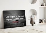Where the Life Begins?  Glass Wall Art Aaria Tees
