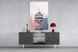 I am Strong Glass Wall Art Aaria Tees