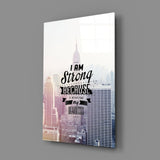 I am Strong Glass Wall Art Aaria Tees