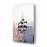 I am Strong Glass Wall Art Aaria Tees