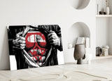 Superman Glass Wall Art Aaria Tees