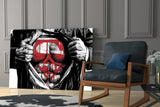 Superman Glass Wall Art Aaria Tees