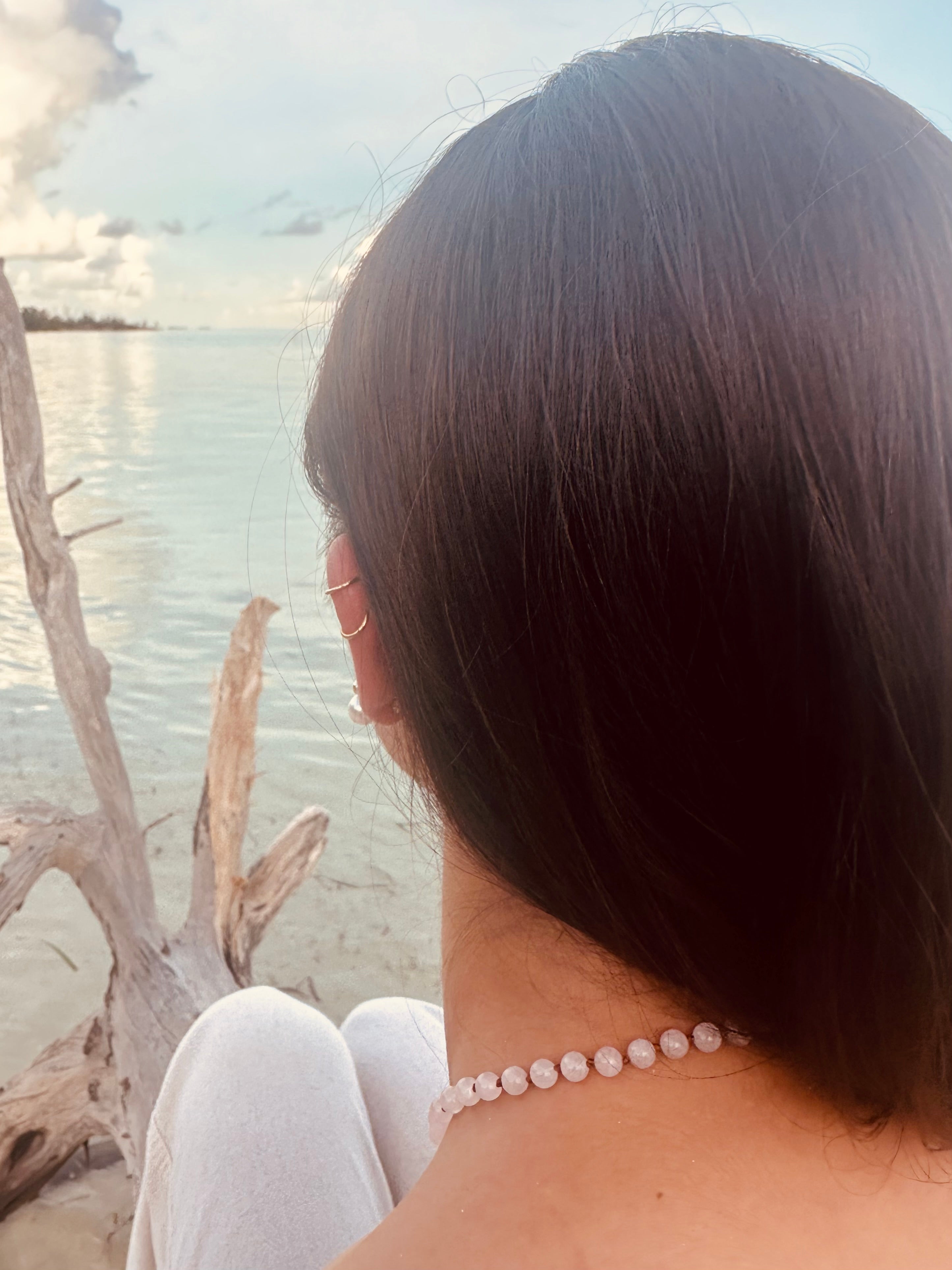 Pure Gemstone + Natural Rose Quartz || Beaded Necklace - Aaria Tees Aaria Tees