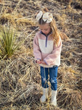 Blush Pink Sherpa Pullover - Fuzzy Warm Comfort Sweatshirt Aaria Tees