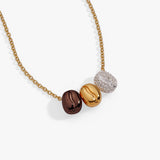 Coffee Bean 'Happiness, Wealth, Health' Engraved Pendant Necklace - Aaria Tees Aaria Tees