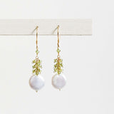 Peridot Coin Pearl Earrings Aaria Tees