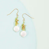 Peridot Coin Pearl Earrings Aaria Tees