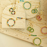Pink Gemstone Halo Necklace Aaria Tees