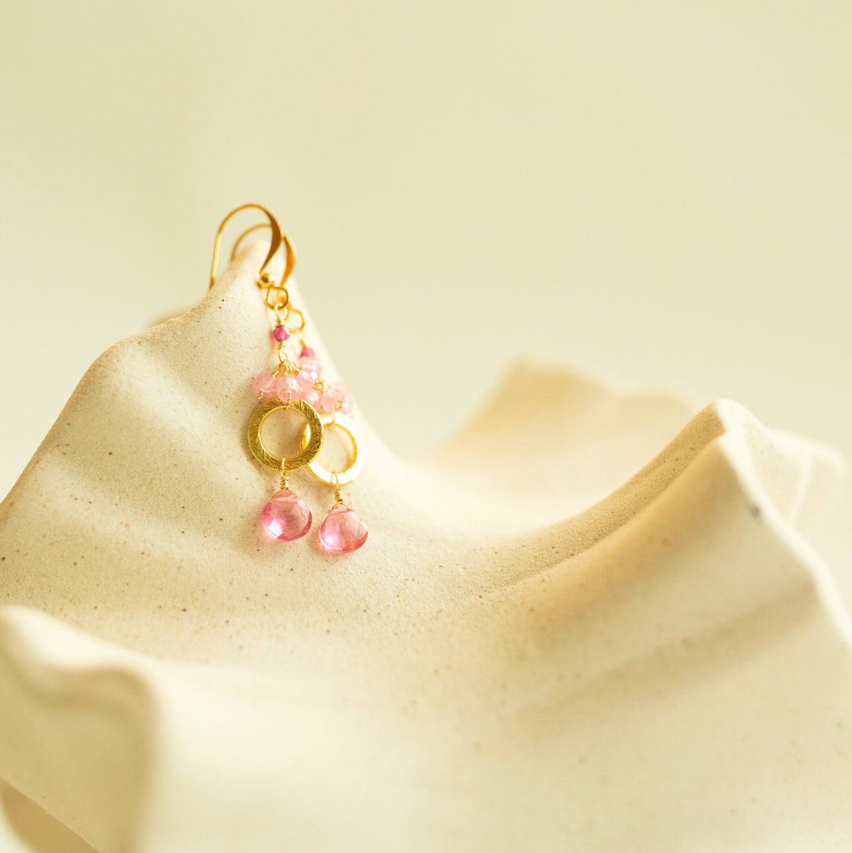 Pink Tourmaline Solara Earrings