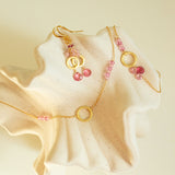 Pink Tourmaline Solara Earrings Aaria Tees