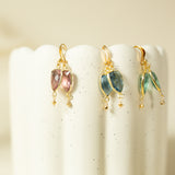 Green Amethyst Gold Isla Earrings Aaria Tees