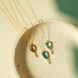 Green Amethyst Gold Isla Necklace Aaria Tees