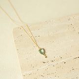 Green Amethyst Gold Isla Necklace Aaria Tees