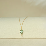 Green Amethyst Gold Isla Necklace Aaria Tees