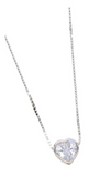 CZ Bezel Necklace Heart Aaria Tees