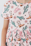 Cactus Cowgirl S/S Pocket Twirl Dress - Aaria Tees Aaria Tees
