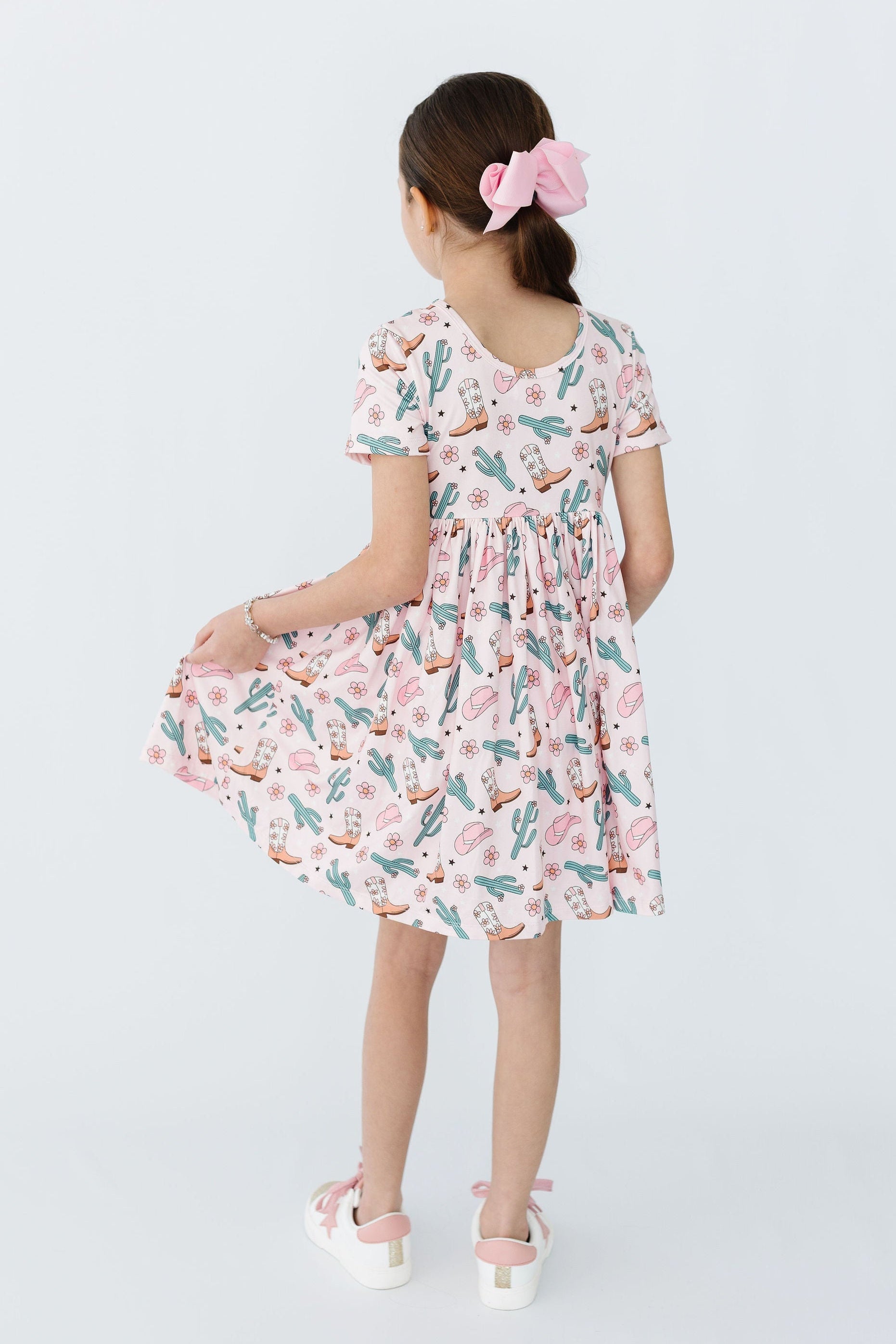 Cactus Cowgirl S/S Pocket Twirl Dress - Aaria Tees Aaria Tees