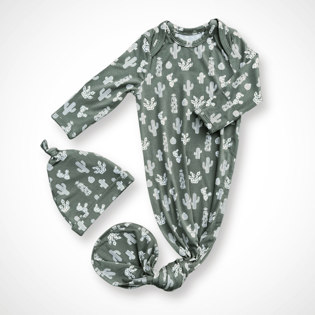 Cactus Newborn Bamboo Gown - Aaria Tees Aaria Tees