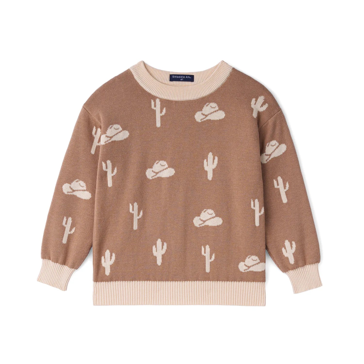 Cactus Knit Long Sleeve Crewneck Sweater - Aaria Tees Aaria Tees