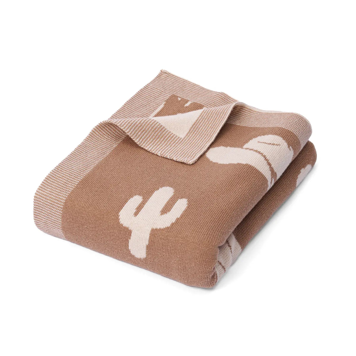 Cactus Jacquard Knit Baby Blanket - Aaria Tees
