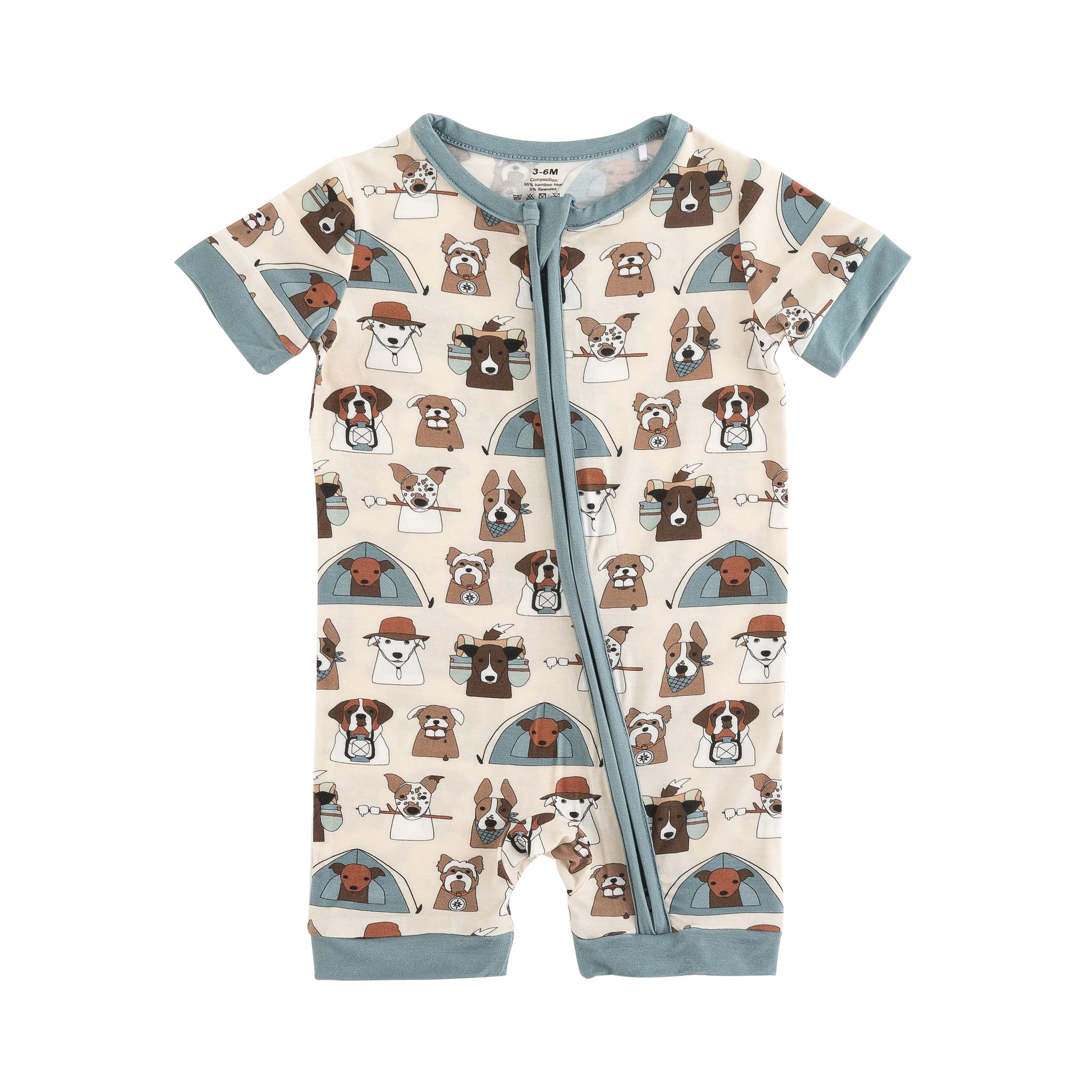 Camp Paws (Romper) - Blue - Aaria Tees Aaria Tees