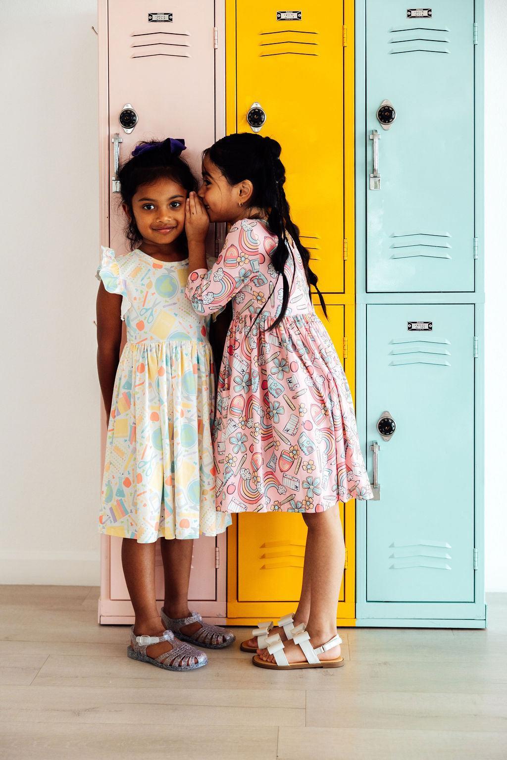 Campus Cutie Flutter Sleeve Twirl Dress - Aaria Tees Aaria Tees