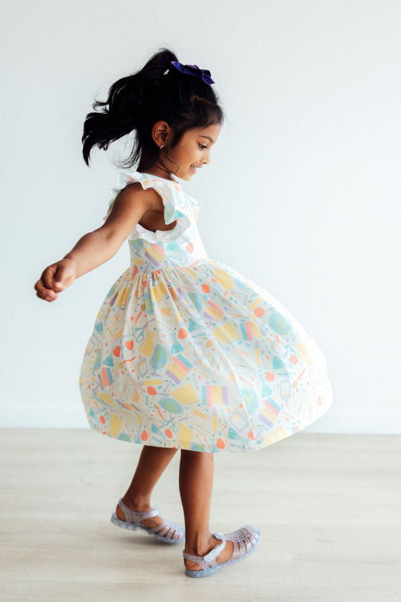 Campus Cutie Flutter Sleeve Twirl Dress - Aaria Tees Aaria Tees