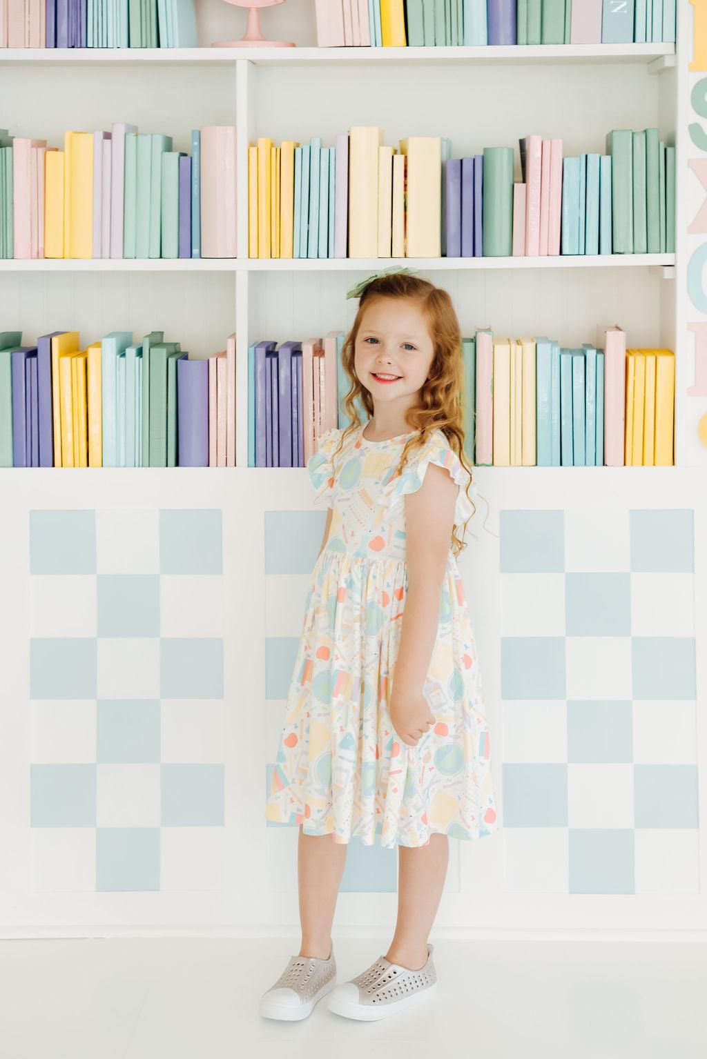 Campus Cutie Flutter Sleeve Twirl Dress - Aaria Tees Aaria Tees
