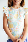 Campus Cutie S/S Ruffle Tee - Aaria Tees Aaria Tees