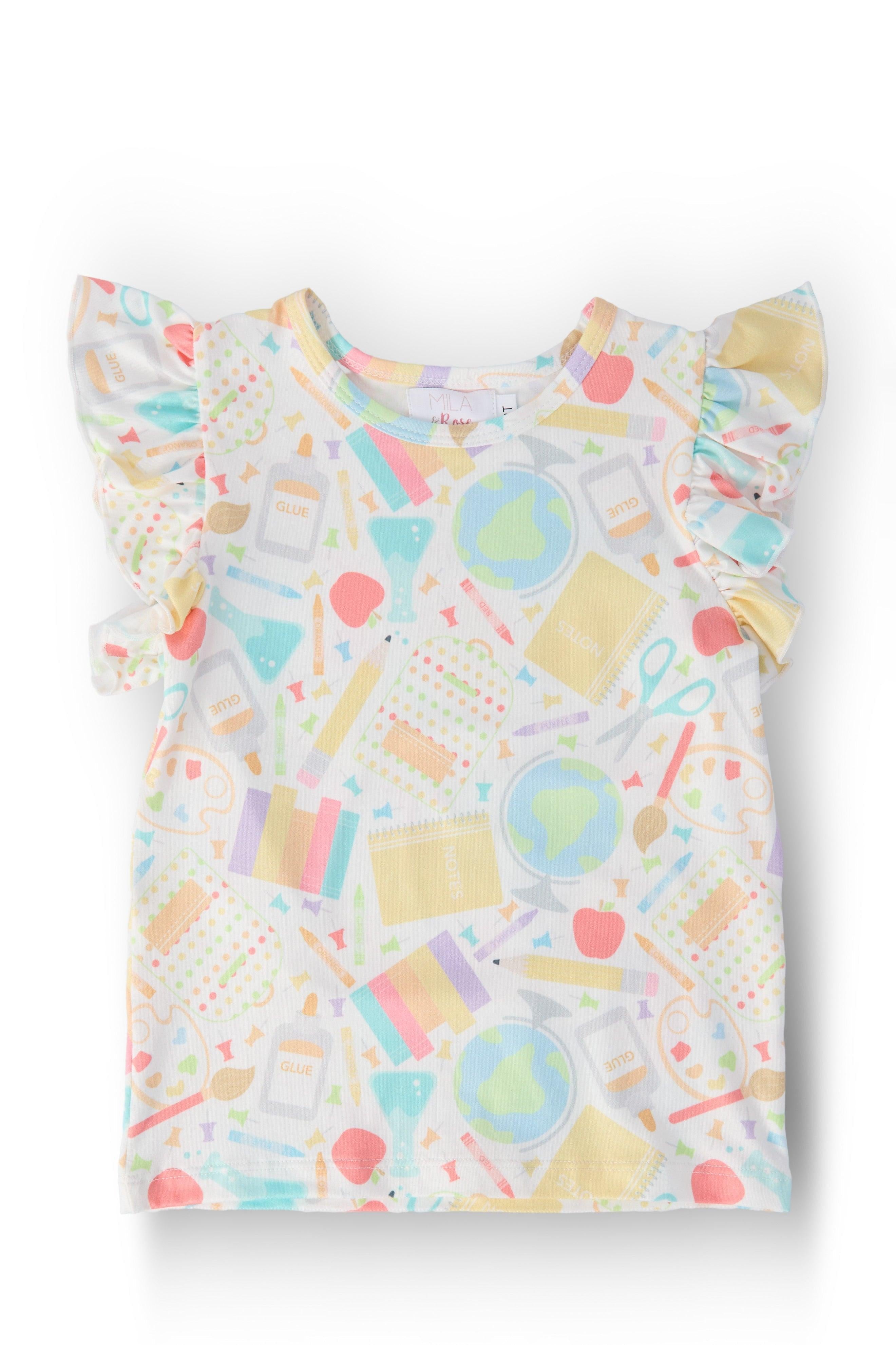 Campus Cutie S/S Ruffle Tee - Aaria Tees Aaria Tees