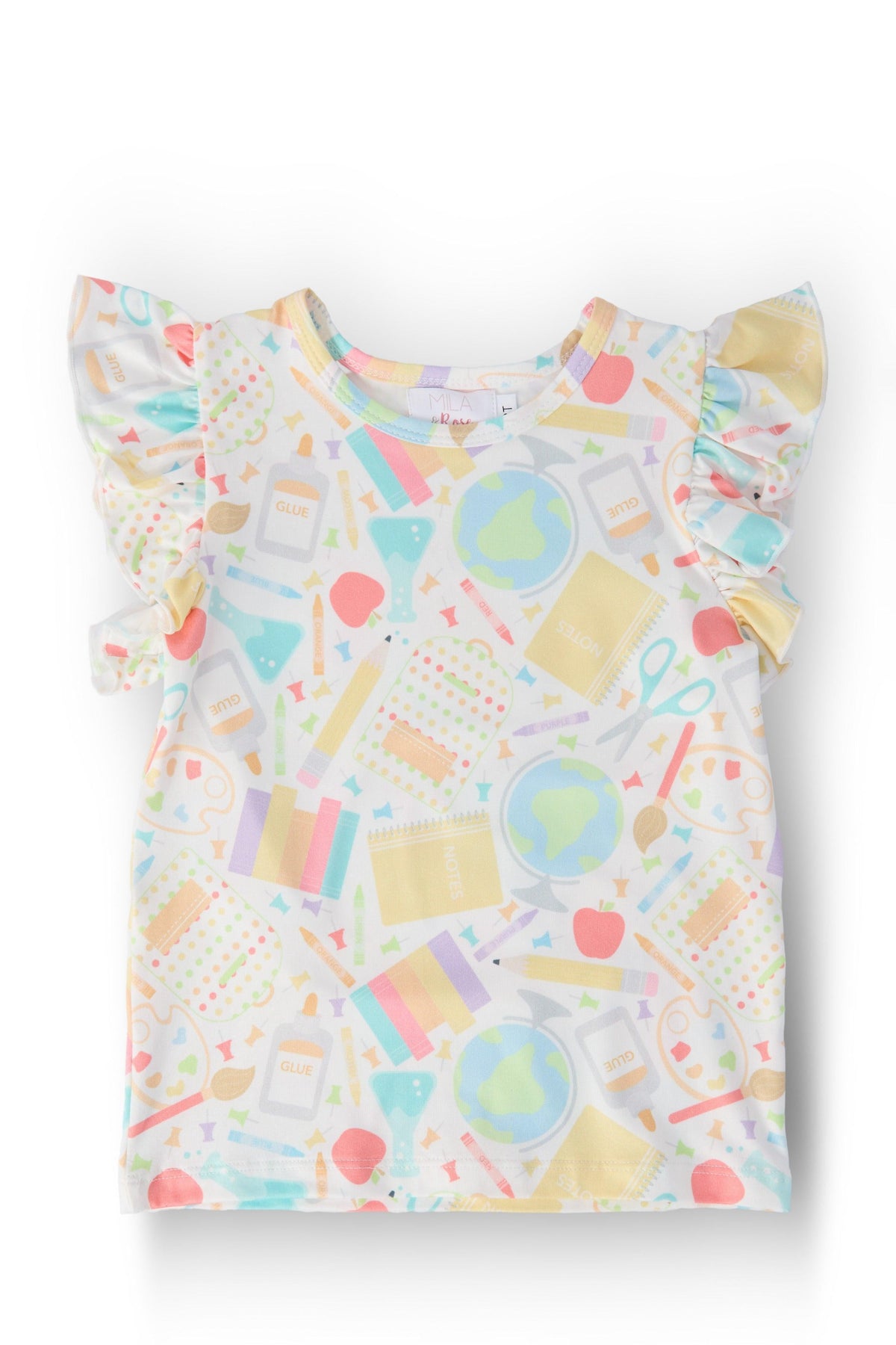 Campus Cutie S/S Ruffle Tee - Aaria Tees