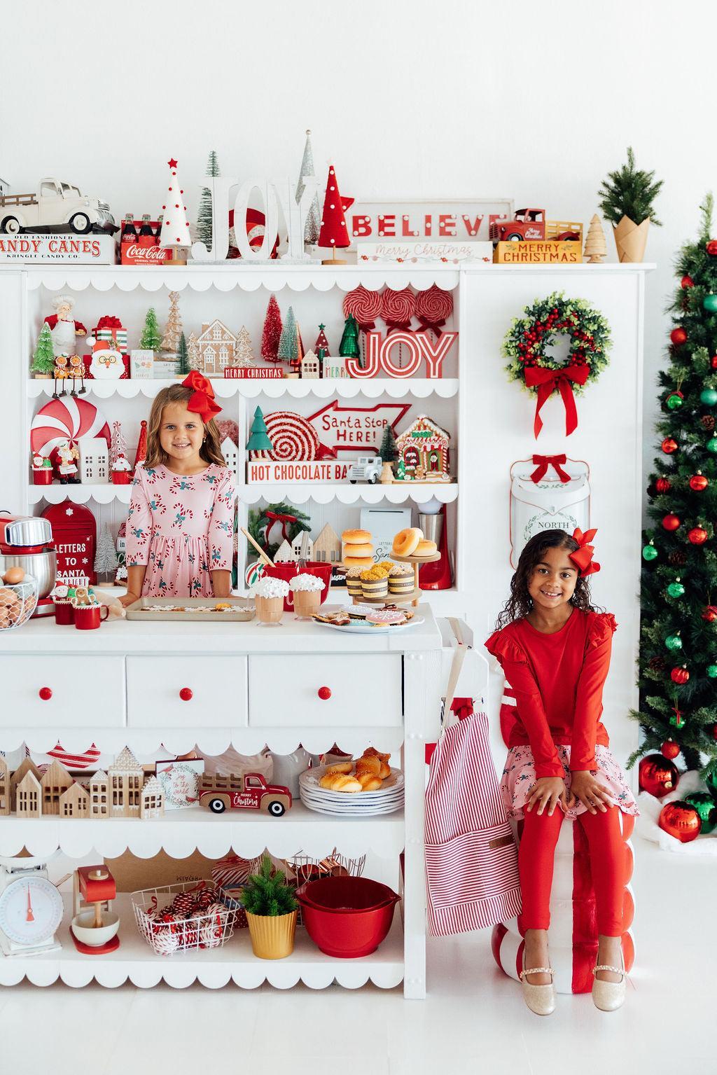 Candy Cane Cutie 3/4 Sleeve Pocket Twirl Dress - Aaria Tees Aaria Tees