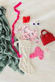 Candy Cane Cutie 3/4 Sleeve Pocket Twirl Dress - Aaria Tees Aaria Tees