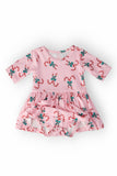 Candy Cane Cutie 3/4 Sleeve Twirl Bodysuit - Aaria Tees Aaria Tees