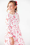 Candy Cane Lane L/S Pocket Twirl Dress - Aaria Tees Aaria Tees
