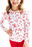 Candy Cane Lane L/S Ruffle Tee - Aaria Tees Aaria Tees
