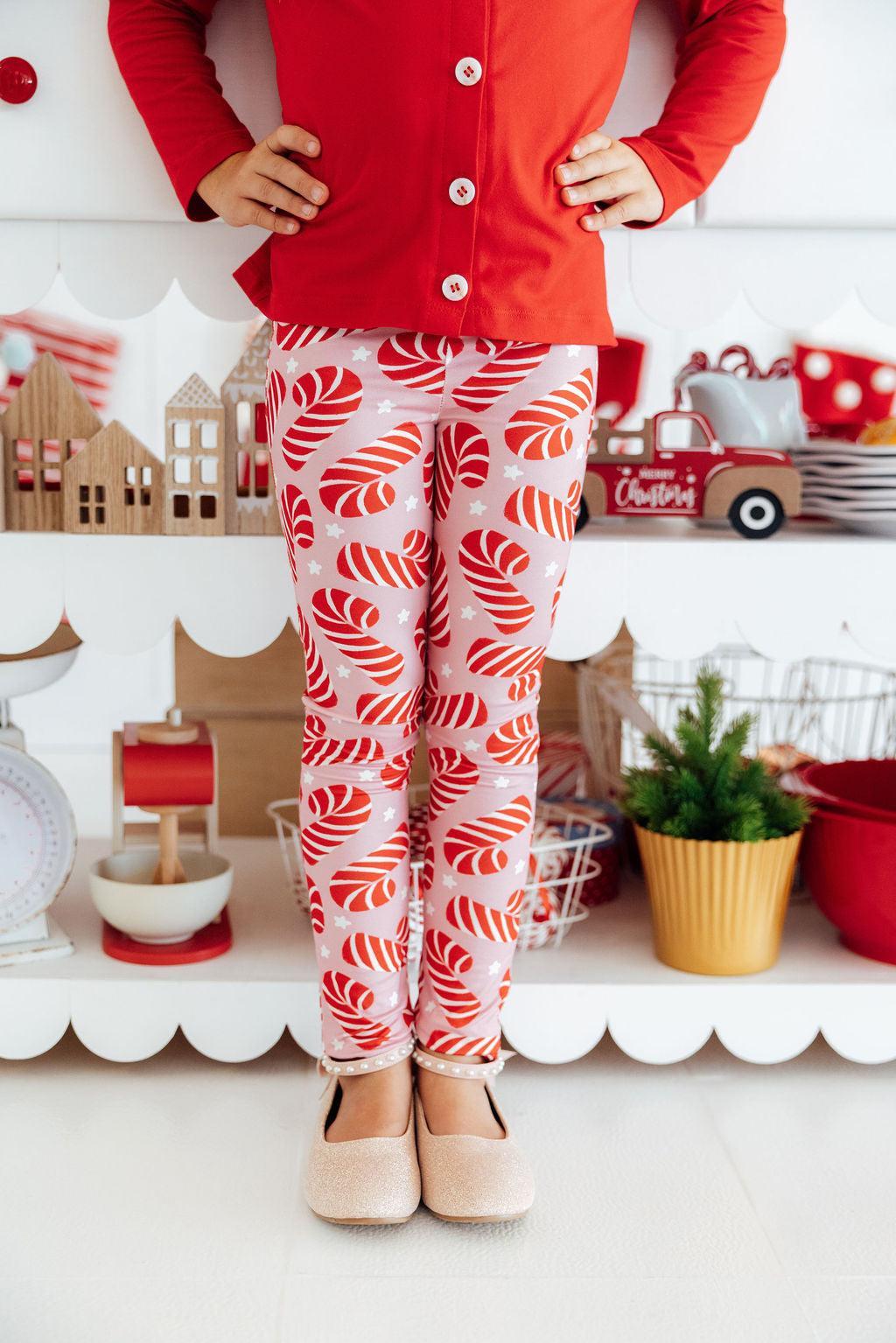 Candy Canes Leggings - Aaria Tees Aaria Tees