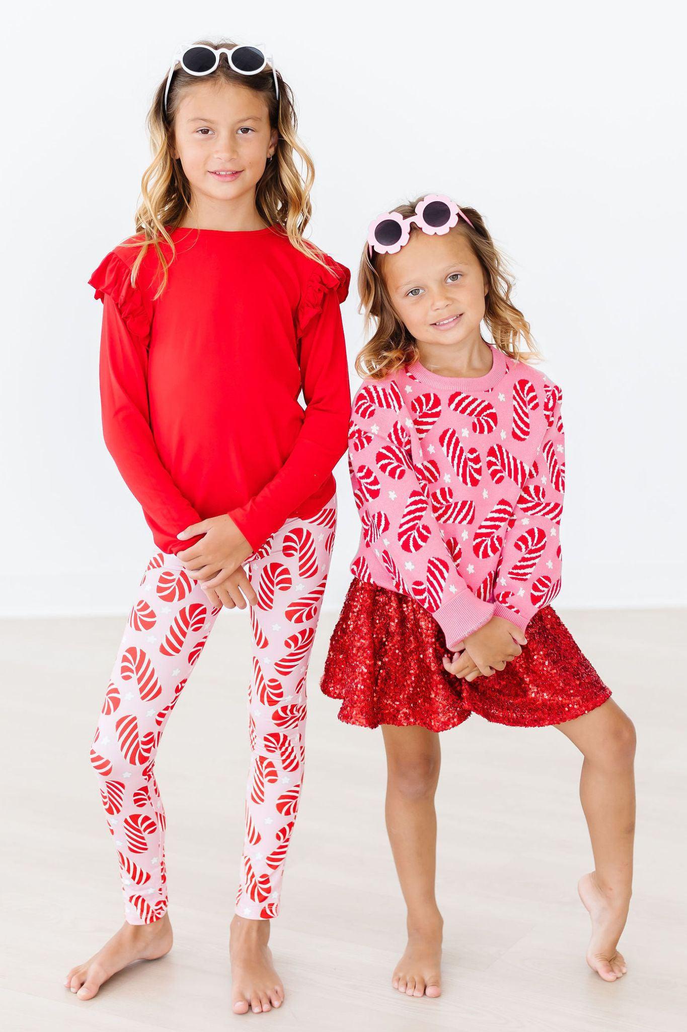 Candy Canes Leggings - Aaria Tees Aaria Tees