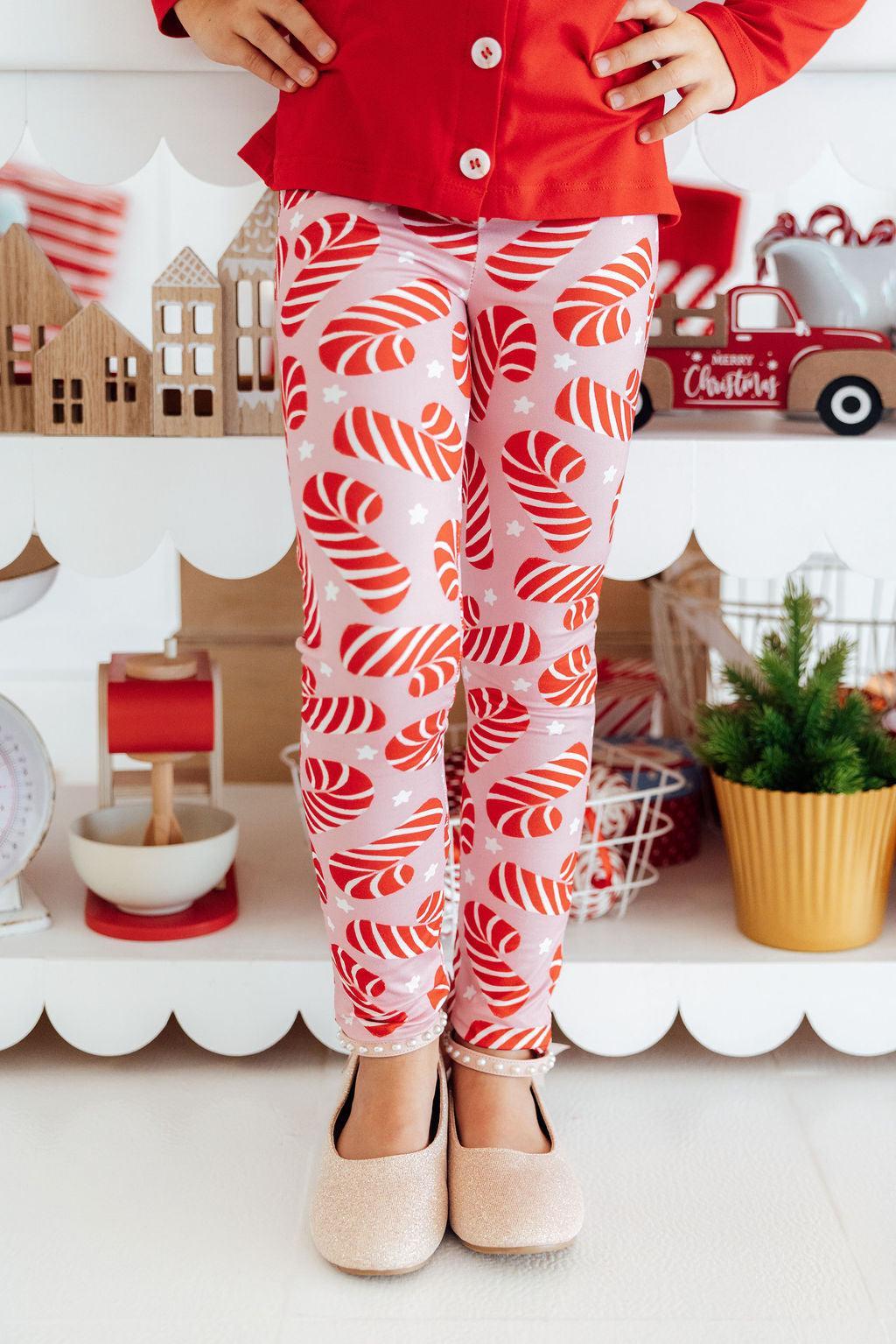 Candy Canes Leggings - Aaria Tees Aaria Tees