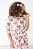 Cattitude 3/4 Sleeve Pocket Twirl Dress - Aaria Tees Aaria Tees