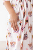 Cattitude 3/4 Sleeve Pocket Twirl Dress - Aaria Tees Aaria Tees