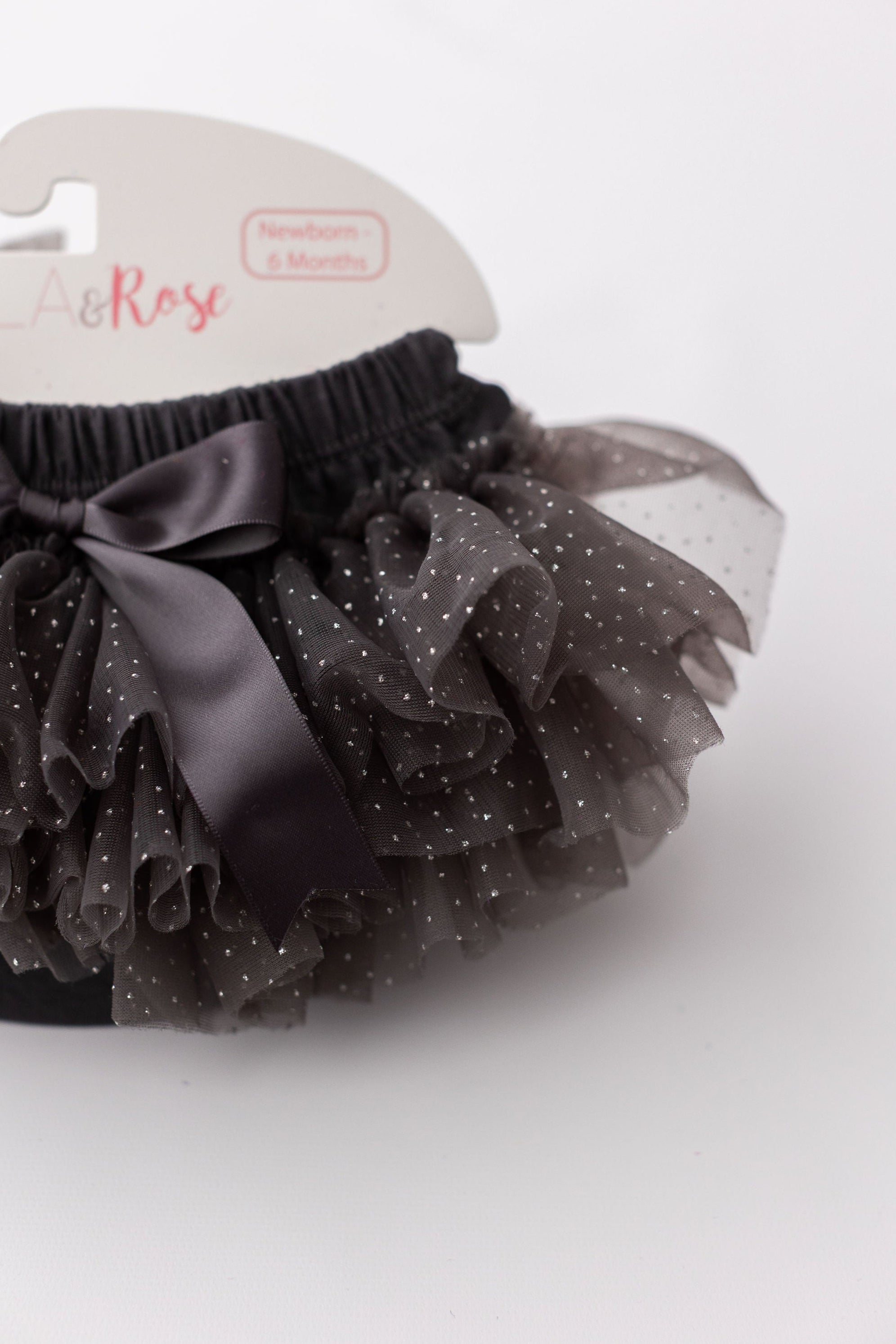 SALE Charcoal & Silver Glitter Ruffle Tutu Bloomer - Aaria Tees Aaria Tees