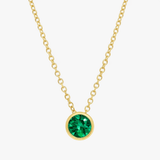 Christie Emerald Bezel Necklace Aaria Tees